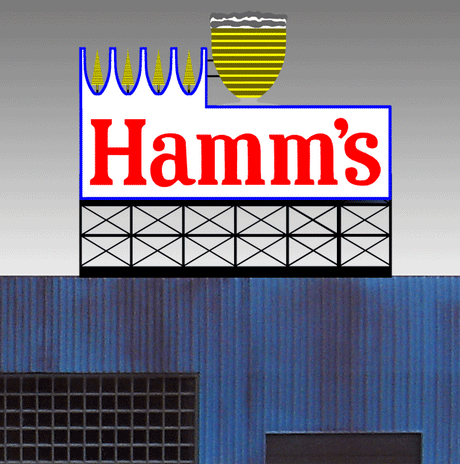 Hamm's Brewing Animated Neon Billboard -- Small for HO and N Scales 2-9/16 x 2-3/16"  6.5 x 5.6cm-1