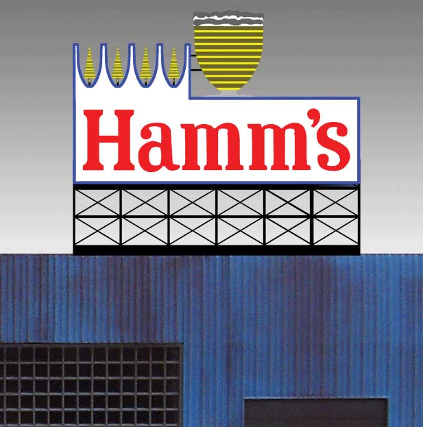 Hamm's Brewing Animated Neon Billboard -- Small for HO and N Scales 2-9/16 x 2-3/16"  6.5 x 5.6cm-2