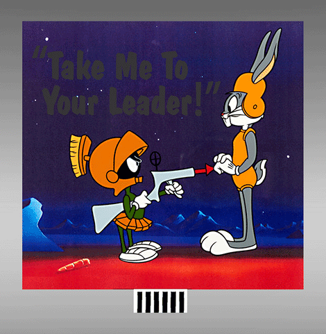 Looney Tunes Marvin Martian Animated Billboard -- Small for HO and N Scales: 2 x 1-7/8" 5.1 x 4.8cm
