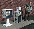 Unpainted, Photo-Etch Metal Kits -- Newspaper Stands pkg(2)