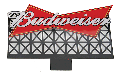 Budweiser Beer Animated Neon Billboard -- 3-3/4 x 2"  9.5 x 5.1cm