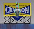 Animated Neon Billboard -- Champion Sparkplug - Large 4-13/16 Wide, 4-7/64" Tall