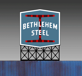 Bethlehem Steel Animated Neon Billboard -- 1-1/2 x 2"  3.8 x 5.1cm