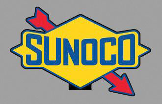 Sunoco Double-Sided Rotating Sign -- Sign: 2-13/16 x 1-11/16"  7.1 x 4.3cm , 2"  5.1cm Tall w/3-3/16"  3.1cm B