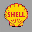 Shell Double-Sided Rotating Sign -- Sign: 1-13/16"  4.5cm Square; 2"  5.1cm Tall; Mast wth 3-3/16"  3.1cm Bas