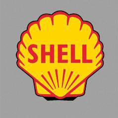 Shell Double-Sided Rotating Sign -- Sign: 1-13/16"  4.5cm Square; 2"  5.1cm Tall; Mast wth 3-3/16"  3.1cm Bas