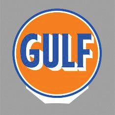 Gulf Double-Sided Rotating Sign -- Sign: 2"  5.1cm Diameter, 2"  5.1cm Tall Mast w/3-3/16"  3.1cm Base