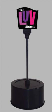 The Luv Shack Double-Sided Rotating Sign - Light Works USA -- For S/O Scales 2"  5.1cm Tall Mast w/3-3/16"  3.1cm Base