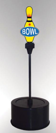 Bowling Double-Sided Rotating Sign - Light Works USA -- 5-3/8"  13.7cm w/3-3/16"  3.1cm Base