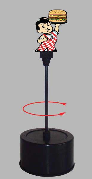 Big Boy Double-Sided Rotating Sign -- Large for O Scale 5-3/8"  13.7cm w/3-3/16"  3.1cm Base
