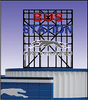 Greyhound Bus Station Animated Neon Billboard -- 2-7/8" x 3-3/8"  7.3 x 8.6cm