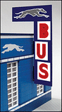 Vertical Bus Station Animated Neon Billboard -- 5-1/4 x 3-3/8"  13.3 x 8.6cm