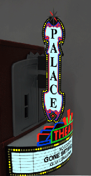 Animated Neon Billboard -- Large Theater Combo Kit w/Vertical & Horizontal Signs