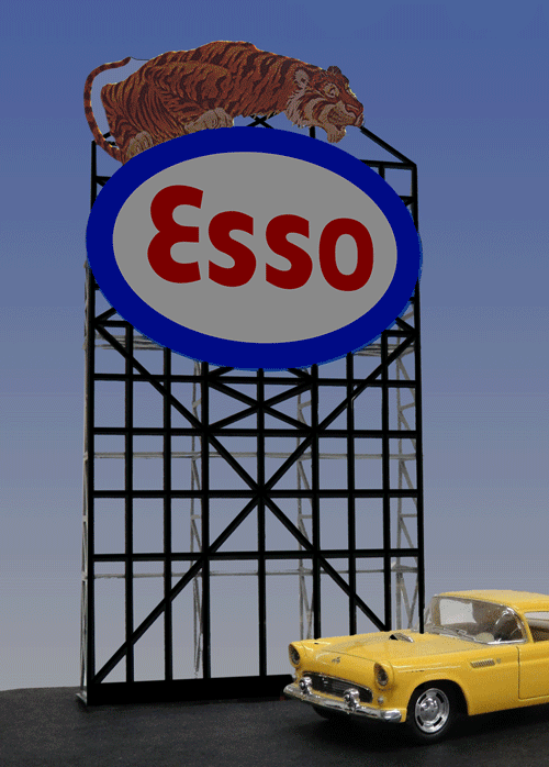 Esso Animated Neon Billboard -- Large for HO & O Scales