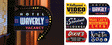 Animated Multi-Graphic Vertical Neon Sign Kit w/6 Overlays -- Fan Series #2 - Left - Large