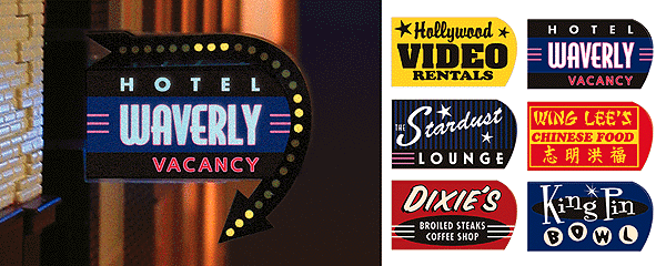 Animated Multi-Graphic Vertical Neon Sign Kit w/6 Overlays -- Fan Series #2 - Left - Large