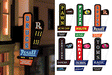 Animated Multi-Graphic Vertical Neon Sign Kit w/6 Overlays -- Downtown Series #1 - Left