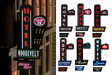 Animated Multi-Graphic Vertical Neon Sign Kit w/6 Overlays -- Hotel/Motel Series - Left - Large