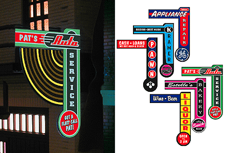 Animated Multi-Graphic Vertical Neon Sign Kit w/6 Overlays -- Fan Series #1 - Right - Large