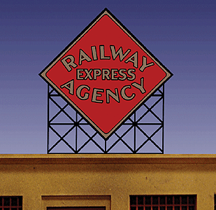 Animated Neon Billboard -- Railway Express Agency Diamond Logo; Small 2-7/64" Wide, 2-1/4" Tall-1