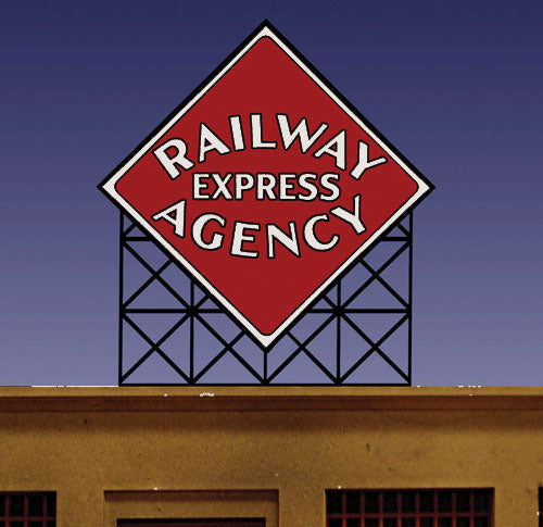 Animated Neon Billboard -- Railway Express Agency Diamond Logo; Small 2-7/64" Wide, 2-1/4" Tall-2
