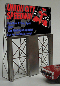 Animated Neon Billboard w/Photo Etched Stanless Steel Support Structure -- Union City Speedway