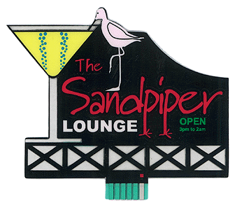The Sandpiper Lounge Animated Neon Billboard -- 2-11/16 x 3-1/2"  6.8 x 8.9cm
