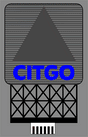Citgo Animated Neon Billboard -- Small for HO & N Scales 1-1/4 x 1-7/8"  3.2 x 4.8cm