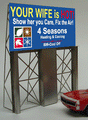 Four Seasons Heating & Cooling Animated Neon Billboard - Light Works USA(TM) -- Large for HO & O Scales 4-5/16 x 5-1/8"   10.9 x 13cm