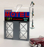 Motel Animated Neon Billboard - Light Works USA -- Large for HO & O Scales 5 x 6"  12.7 x 15.2cm-1