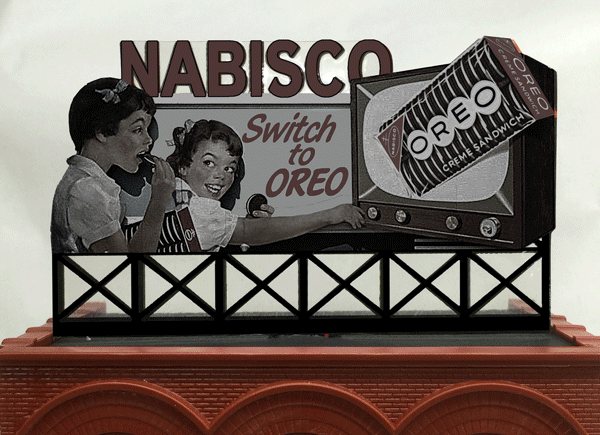 Nabisco Oreo Animated Rooftop Billboard - Light Works USA -- Large for HO & O Scales - 5-1/4 x 3"  13.3 x 7.6cm-1