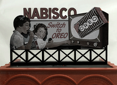 Nabisco Oreo Animated Rooftop Billboard - Light Works USA -- Large for HO & O Scales - 5-1/4 x 3"  13.3 x 7.6cm-1