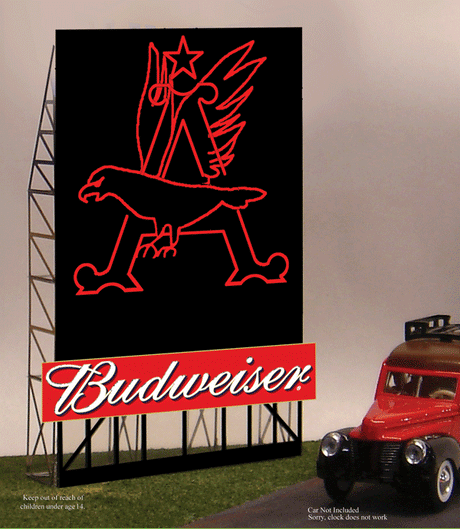 Eagle Animated Neon Roadside Billboard -- For O & S Scales 4-1/2 x 7-1/8"  11.4 x 18.1cm