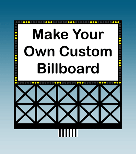 Customizable Animated Neon Billboard with Alphabet Sheet -- Large for HO & O Scales - 3-3/4 x 3-3/4"  9.5 x 9.5cm