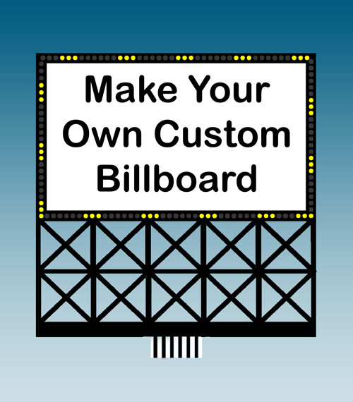 Customizable Animated Neon Billboard with Alphabet Sheet -- Large for HO & O Scales - 3-3/4 x 3-3/4"  9.5 x 9.5cm