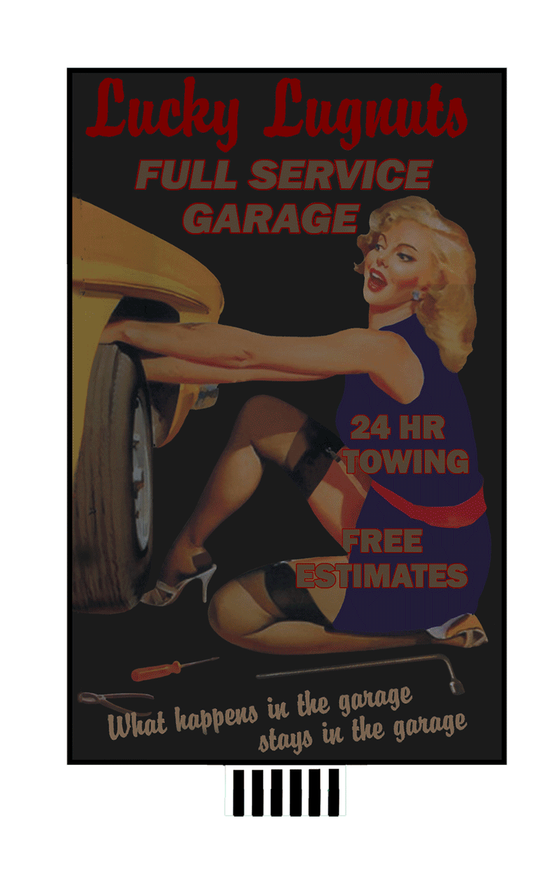 Lucky Lugnuts Animated Neon Rooftop Billboard -- Large for HO & O Scales 2-3/4 x 4-3/8"  7 x 11.1cm