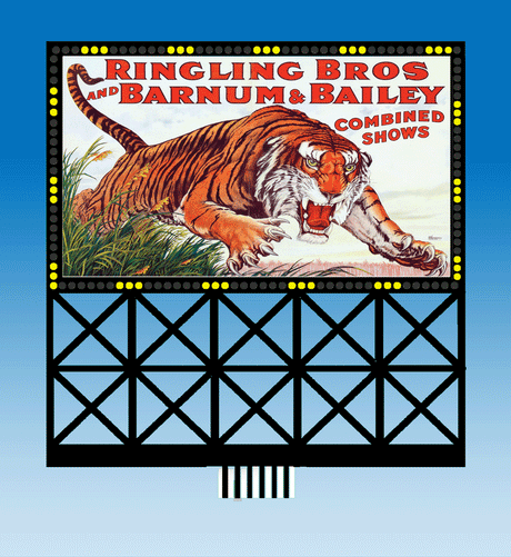 Circus Animated Billboard -- Large for HO and O Scales, 3-3/4"  9.5cm Square-3