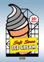 Ice Cream Cone Animated Billboard -- Large for HO and O Scales, 2-11/16 x 4-5/16"  6.9 x 10.9cm-1