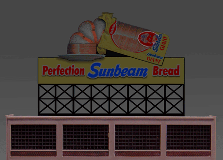 Sunbeam Bread Animated Billboard -- Large for HO and O Scales - 6-1/4 x 4-1/2"  15.9 x 11.4cm