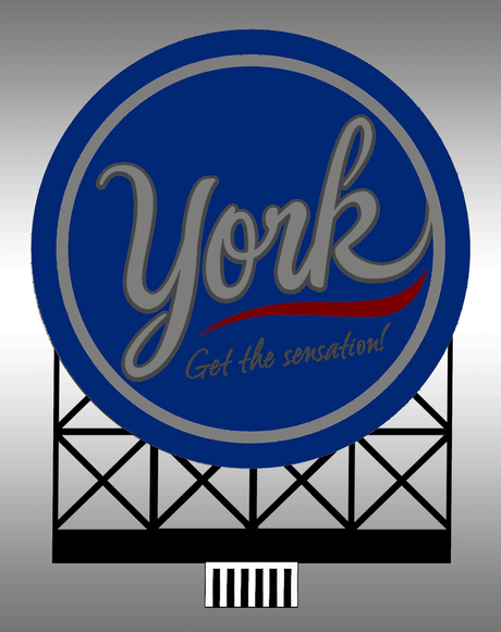 York Peppermint Pattie Animated Billboard -- Large for HO and O Scales, 3-5/8 x 4-3/8"  9.2 x 11.1cm