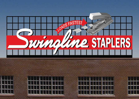 Swingline Staplers Animated Neon Billboard -- Large for HO & O Scales - 6-7/8 x 2-11/16"  17.5 x 6.9cm-2