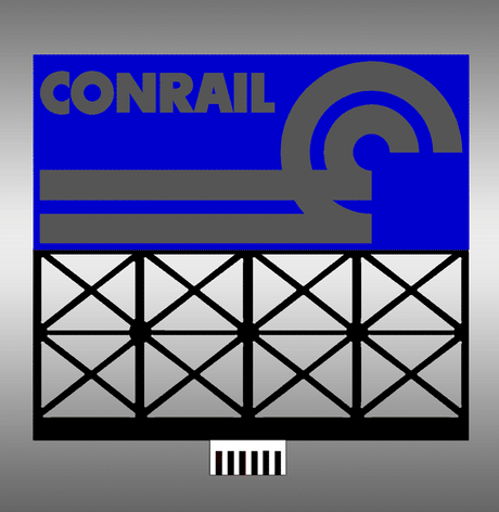 Conrail Animated Neon Billboard - Light Works USA -- Large for HO and O Scales - 4 x 3-9/16"  10.2 x 9cm-1