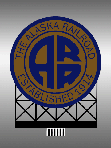 Alaska Railroad Animated Billboard - Light Works USA -- Large for HO and O Scales: 3-11/16 x 4-1/2" 9.4 x 11.4cm