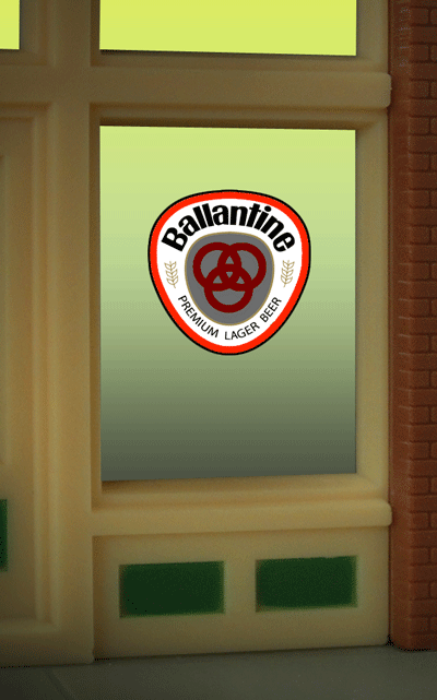 Ballantine Beer Flashing Neon Window Sign - Light Works USA(TM) -- 13/16 x 7/8"  2.1 x 2.3cm