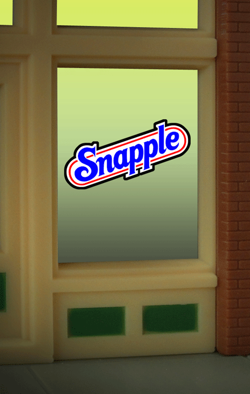 Snapple Flashing Neon Window Sign - Light Works USA(TM) -- For HO/O 7/8 x 1/2" 2.3 x 1.3cm
