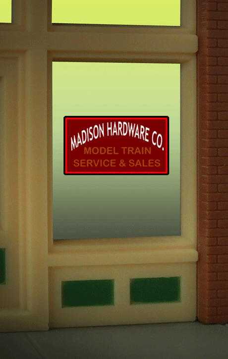 Madison Hardware Flashing Neon Window Sign - Light Works USA(TM) -- 2 x 2-3/16"  5.1 x 5.6cm