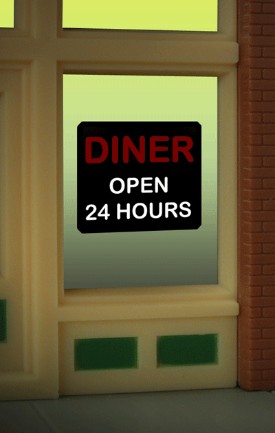 Diner Flashing Neon Window Sign - Light Works USA -- 7/8 x 5/8"  2.3 x 1.6cm-1