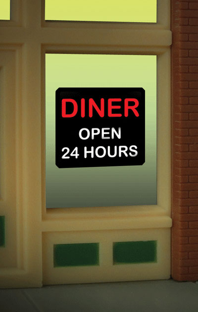 Diner Flashing Neon Window Sign - Light Works USA -- 7/8 x 5/8"  2.3 x 1.6cm-2