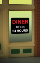 Diner Flashing Neon Window Sign - Light Works USA -- 7/8 x 5/8"  2.3 x 1.6cm-2
