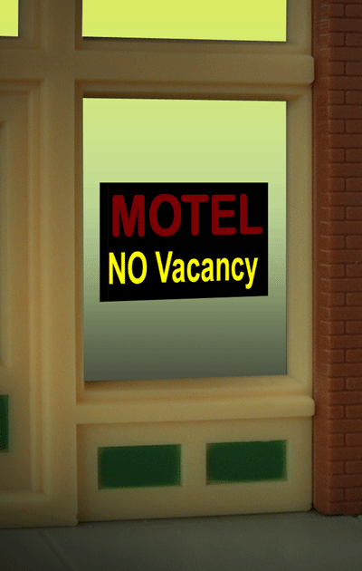 Motel Flashing Neon Window Sign - Light Works USA -- 7/8 x 5/8"  2.3 x 1.6cm